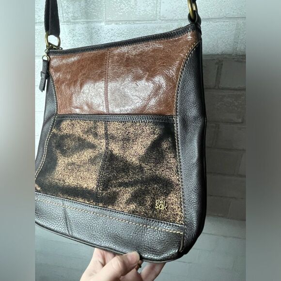 The Sak Iris Leather Crossbody Bag Medium Sized Brown - Picture 1 of 9